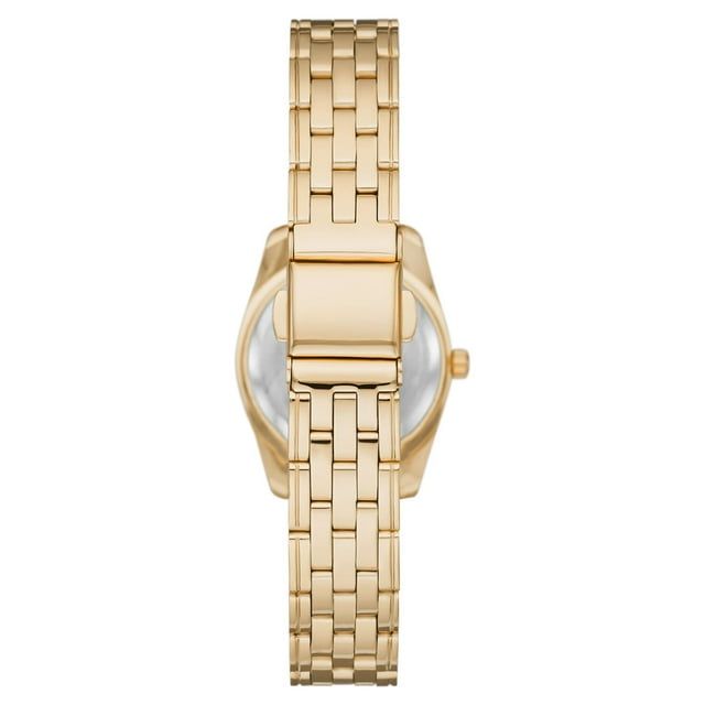 Time and Tru Women's Gold Tone Fluted Bezel Bracelet Watch