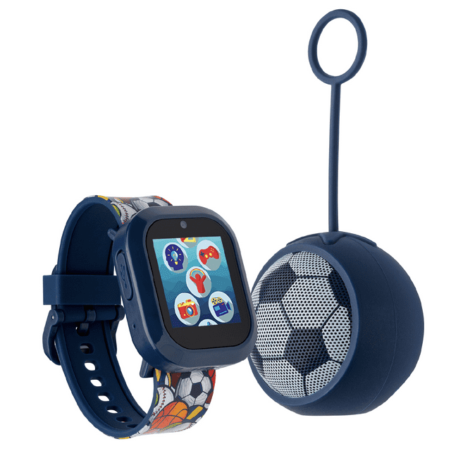 iTech Jr Kids Boys Soccer Ball Smartwatch and LED Bluetooth Speaker