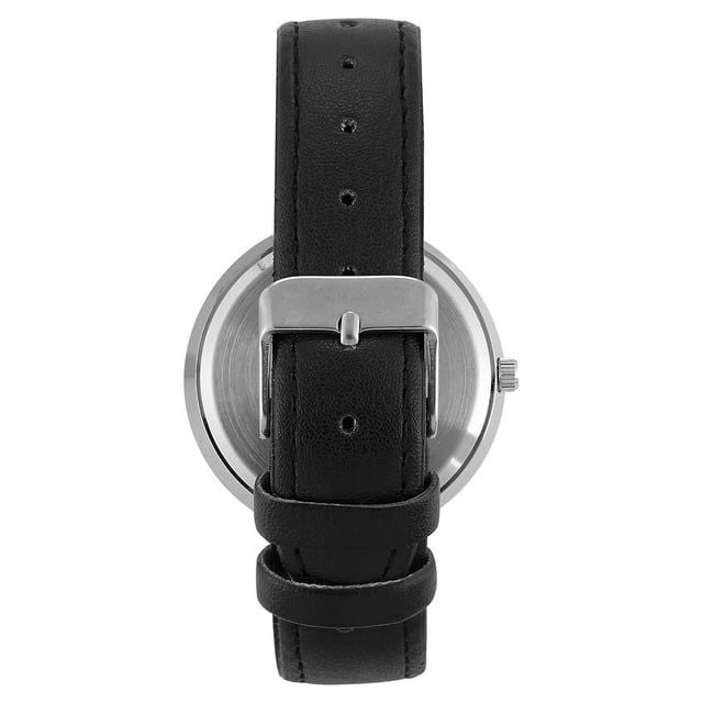 Time and Tru Women's Black Dial Silver Tone Watch