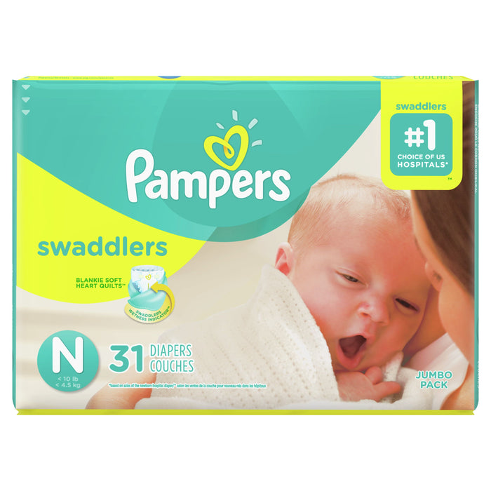 Pampers Swaddlers Newborn Diapers Size Newborn, 31 Count