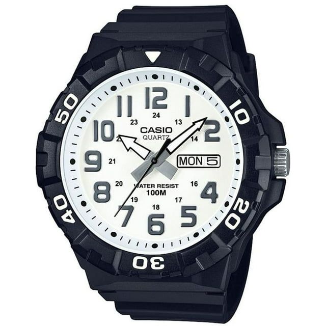 Casio Men's Oversized Dive Style Watch, Black/White MRW210H-7AV