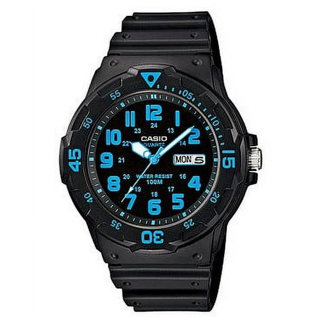 Casio Men's Dive Style Watch, Black/Blue Accents MRW200H-2BV