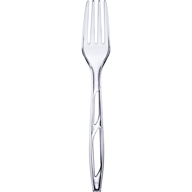 Comfy Package Premium Clear Plastic Forks Heavy Duty Disposable Silverware, 200-Pack