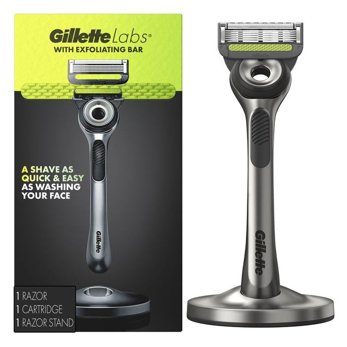 Gillette Labs with Exfoliating Bar Men's Razor - 1 Handle; 1 Blade Refill and Premium Stand