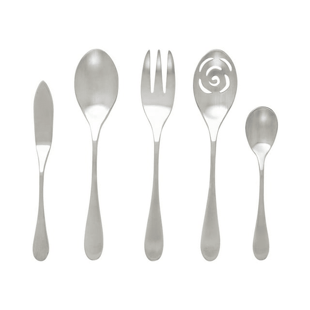 Knork Original 5 Piece Dishwasher Safe Flatware Spoon Serving Set, Matte Finish