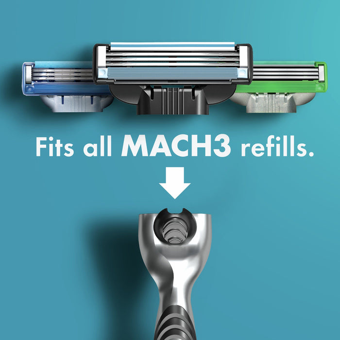 Gillette Mach3 Mens Razor Handle and 2 Blade Refills