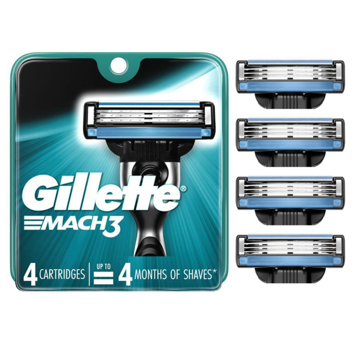 Gillette Mach3 Men's Razor Blades; 4 Blade Refills