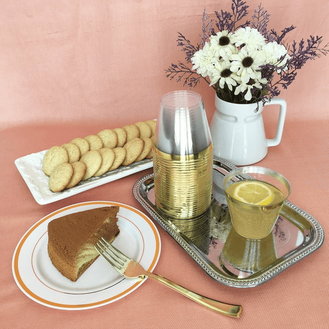 JL Prime 100 Piece Gold Plastic Forks Set, Re-Usable Recyclable Plastic Forks, Gold Plastic Forks, Great for Wedding, Anniversary, Rehearsal, Shower Events