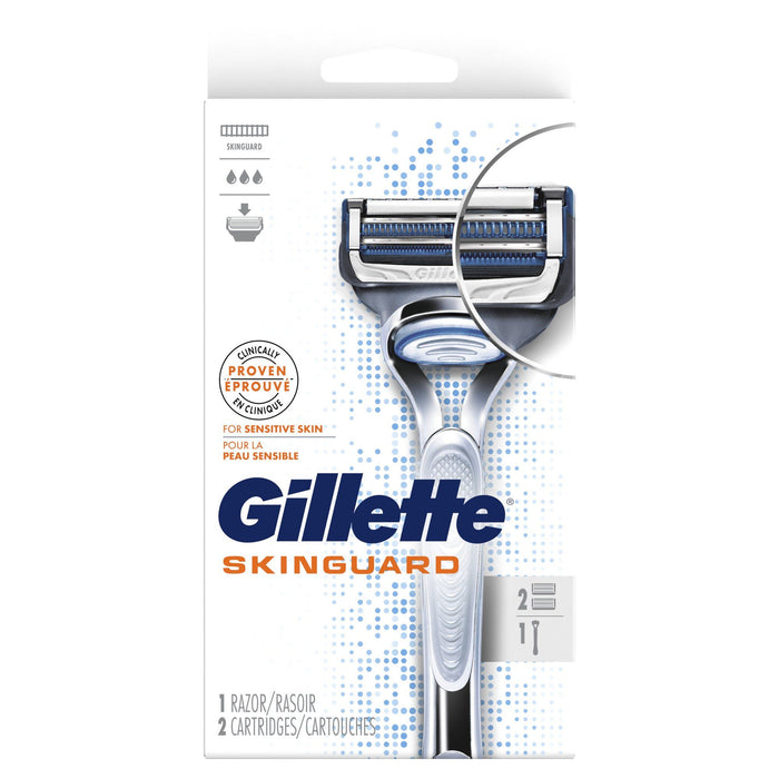 Gillette SkinGuard Men's Razor Handle and 2 Blade Refills