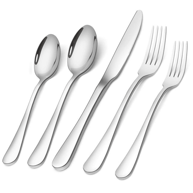 20 Piece Silverware Set, Premium Silverware Mirror Polished Cutlery Set, Stainless Steel Flatware Sets Service for 4, Spoons Forks Knifes Utensils, Tableware Sets for Home & Kitchen, Dishwasher Safe