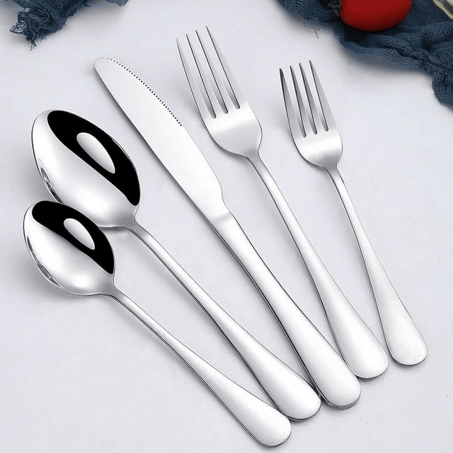 20 Piece Silverware Set, Premium Silverware Mirror Polished Cutlery Set, Stainless Steel Flatware Sets Service for 4, Spoons Forks Knifes Utensils, Tableware Sets for Home & Kitchen, Dishwasher Safe