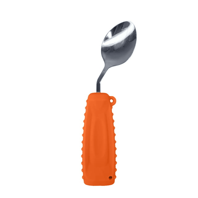 Ehucon Adaptive Utensils,Weighted Spoon for Handicaps, Tremors Parkinsons Limited Elderly Ergonomic Cutlery with Silicon Non-Slip Easy Grip Handles(Left Hand)