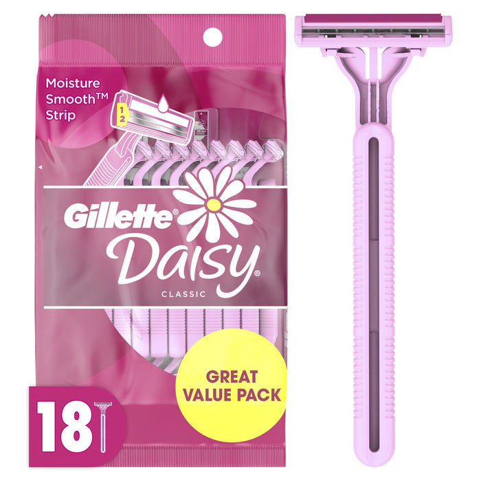 Gillette Daisy Disposable Razors for Women; 2-Bladed; 18 Count