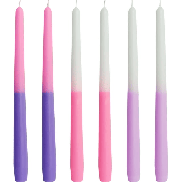 FCMSHAMD 10'' Lavender Scented Taper Candles - Dripless (6 Pack)