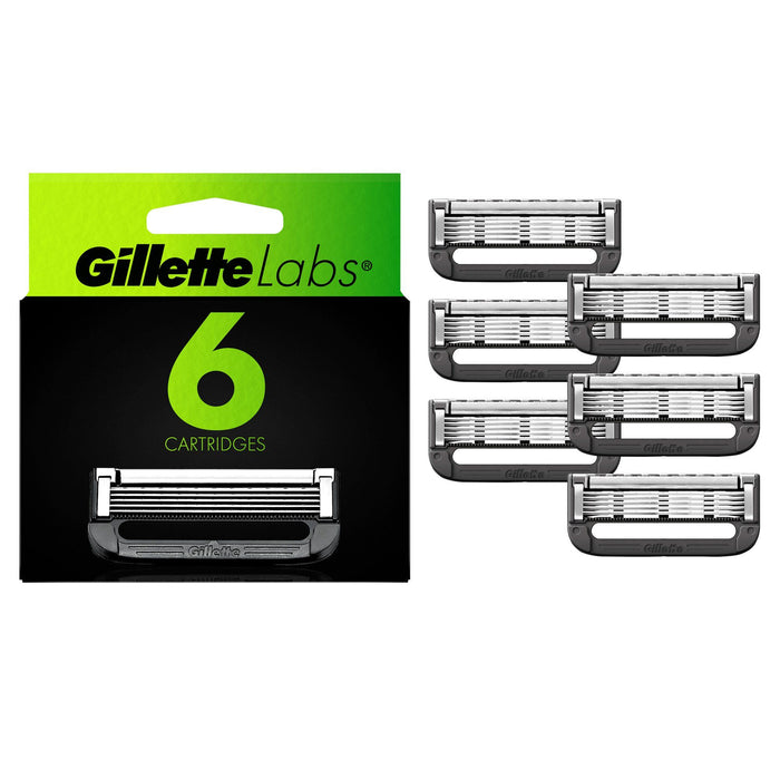 Gillette Labs Men's Razor Blade Refills with Exfoliating Bar; 6 Refills