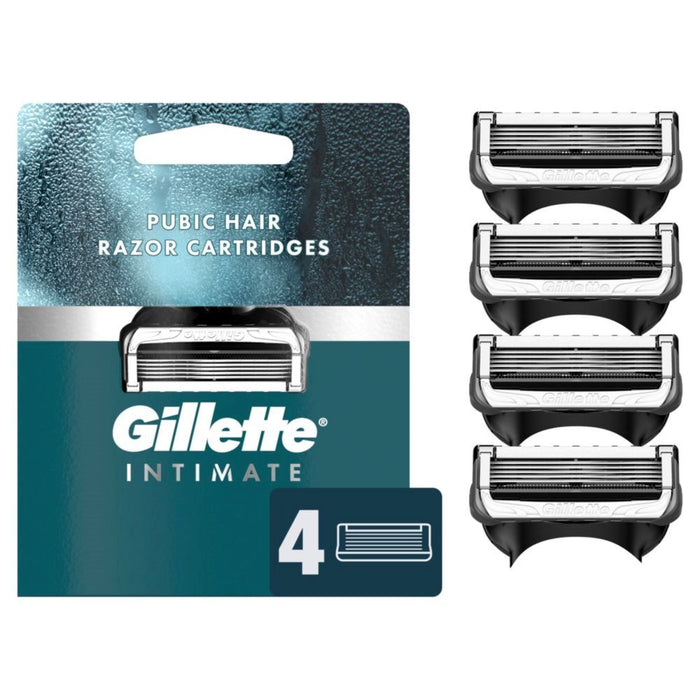 Gillette Intimate Groin Razor Cartridges; 4 Razor Blade Refills