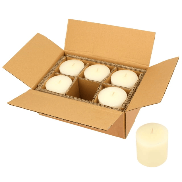 Stonebriar Unscented 3" x 3" 1-Wick Ivory Pillar Candles, 6 Pack