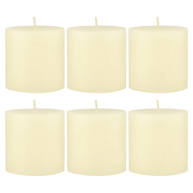 Stonebriar Unscented 3" x 3" 1-Wick Ivory Pillar Candles, 6 Pack