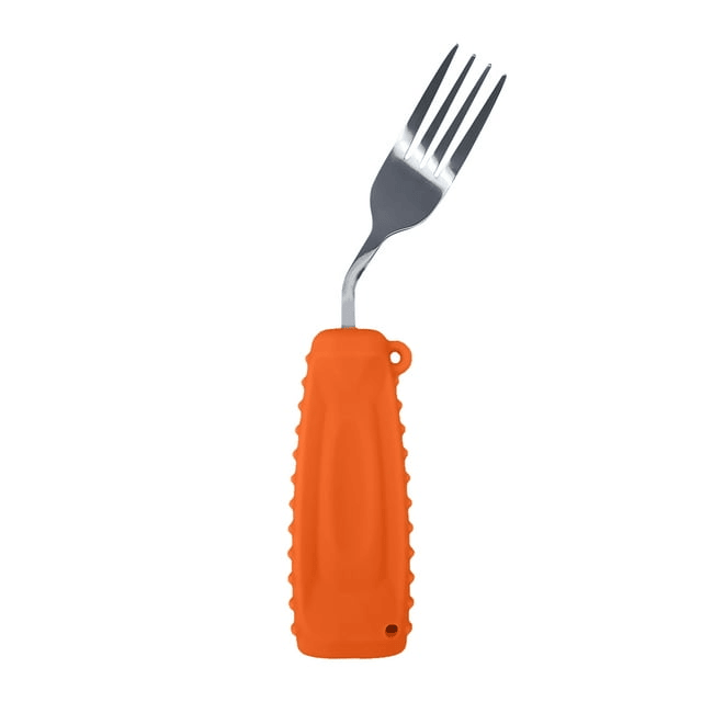 Ehucon Adaptive Utensils,Weighted Forks for Handicaps ,Tremors Parkinsons Limited or Weak Grasp Elderly,Ergonomic Cutlery with Silicon Non-Slip Easy Grip Handles(Left Hand)