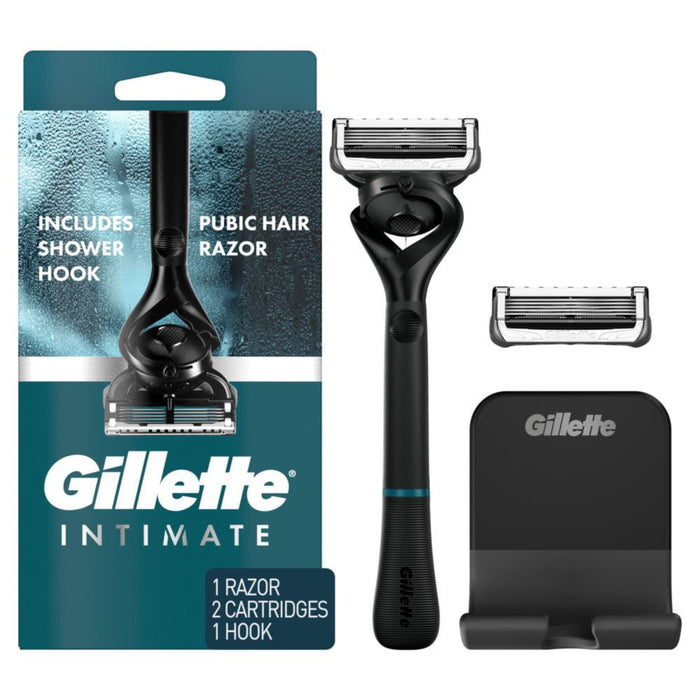 Gillette Intimate Pubic Hair Razor for Men; 1 Handle; 2 Blade Refills