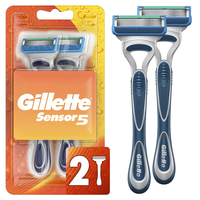 Gillette Sensor5 Men's Disposable Razors; 2 Count