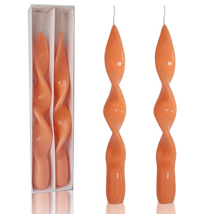 FCMSHAMD 8.8'' Orange Taper Candles - Unscented Dripless