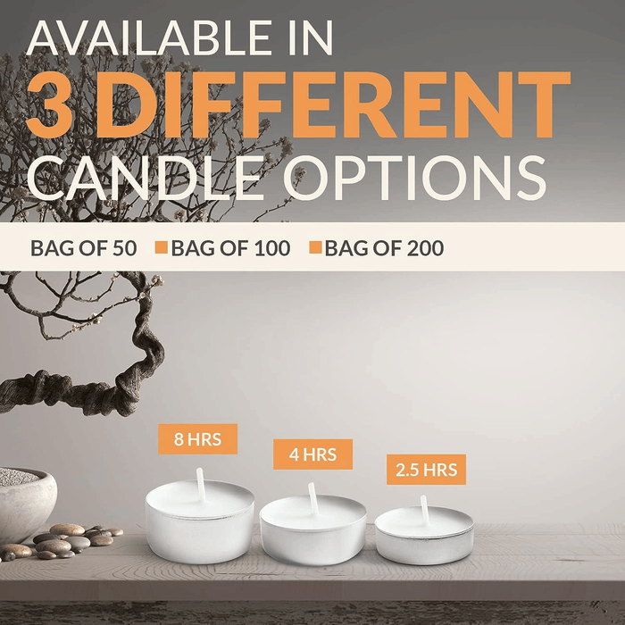 PAMI Premium Tealight Candles Unscented Paraffin Small Candles in Bulk, 100-Pack