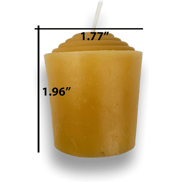 BeeTheLight Beeswax Votive Candles - 12 Pack, Over 120 Hours - 100% Pure Bees Wax - Unscented - All Natural Light Honey Scent