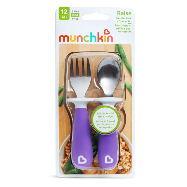 Munchkin Raise Toddler Utensil Set, 2 Pack, Color May Vary