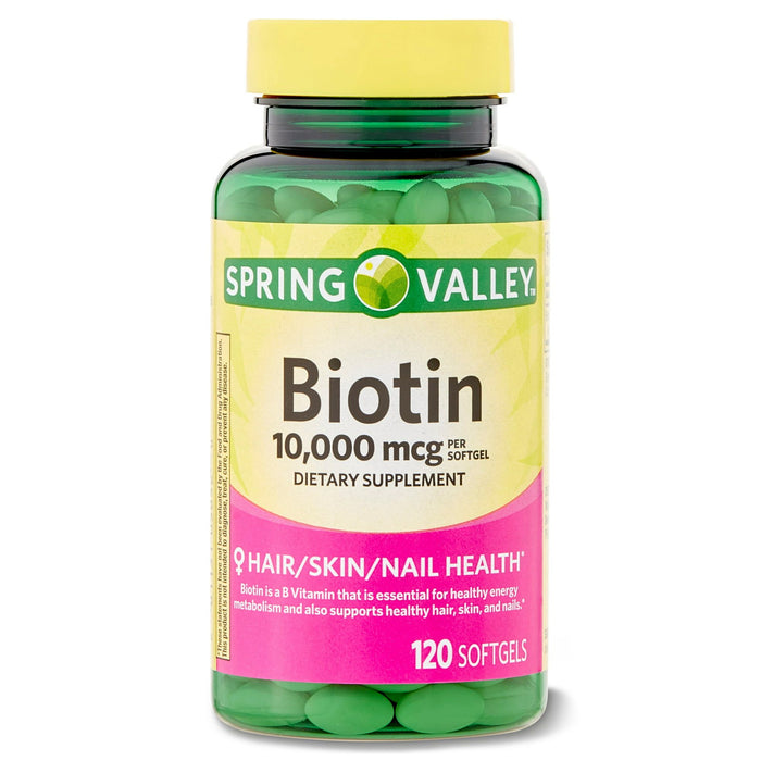 Spring Valley Biotin Softgels; Dietary Supplement; 10; 000 mcg; 120 Count