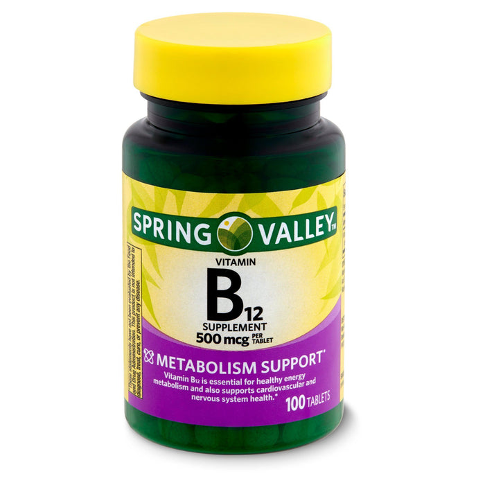 Spring Valley Vitamin B12 Supplement; 500 mcg; 100 Count