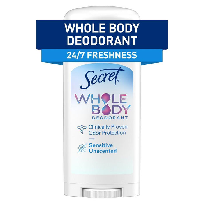 Secret Whole Body Stick Aluminum Free Deodorant For Women - Unscented - 2.4oz
