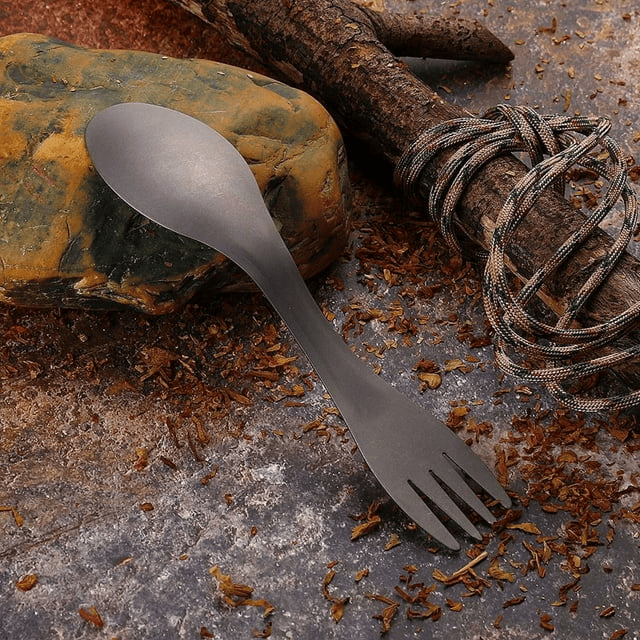 Spoon Fork Combo, Portable Camping Utensil, For Household Use Camping Travel Backpacking, Hiking, Outdoors