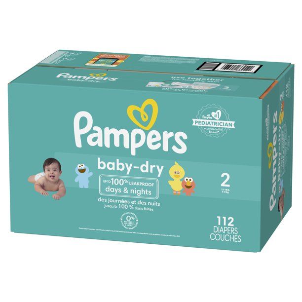 Pampers Baby-Dry Diapers Size 2, 112 Count