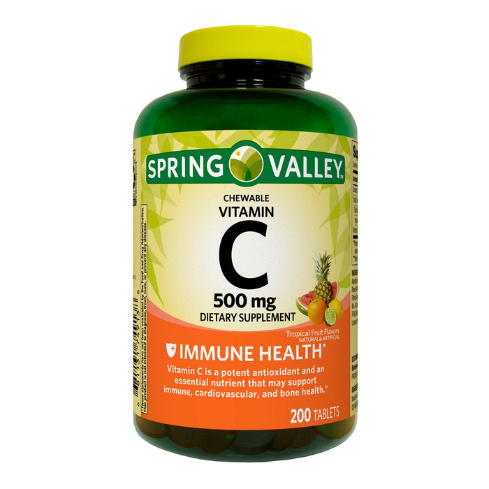 Spring Valley Vitamin C Chewable Tablets Dietary Supplement; 500 mg; 200 Count