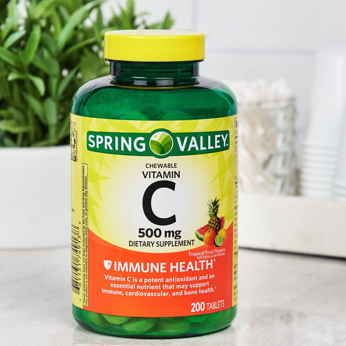 Spring Valley Vitamin C Chewable Tablets Dietary Supplement; 500 mg; 200 Count