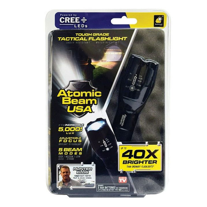 Atomic Beam LED Flashlight by BulbHead, 5 Beam Modes, Tactical Light Bright Flashlight