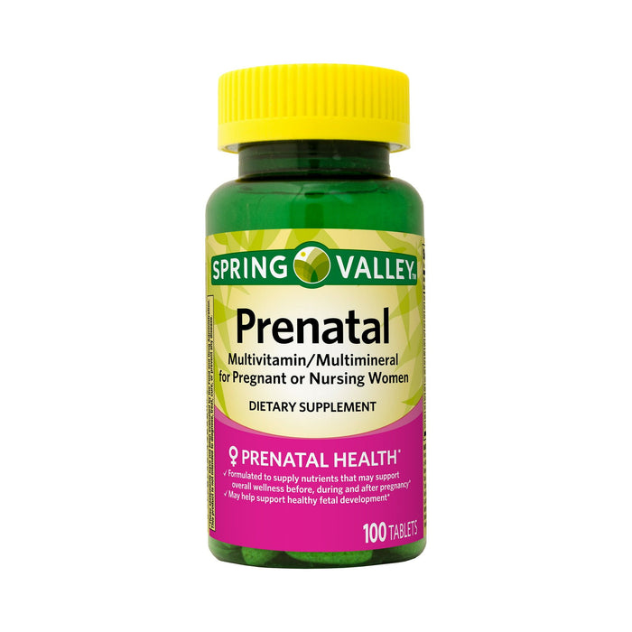 Spring Valley Prenatal Multivitamin/Multimineral Tablets Dietary Supplement; 100 Count