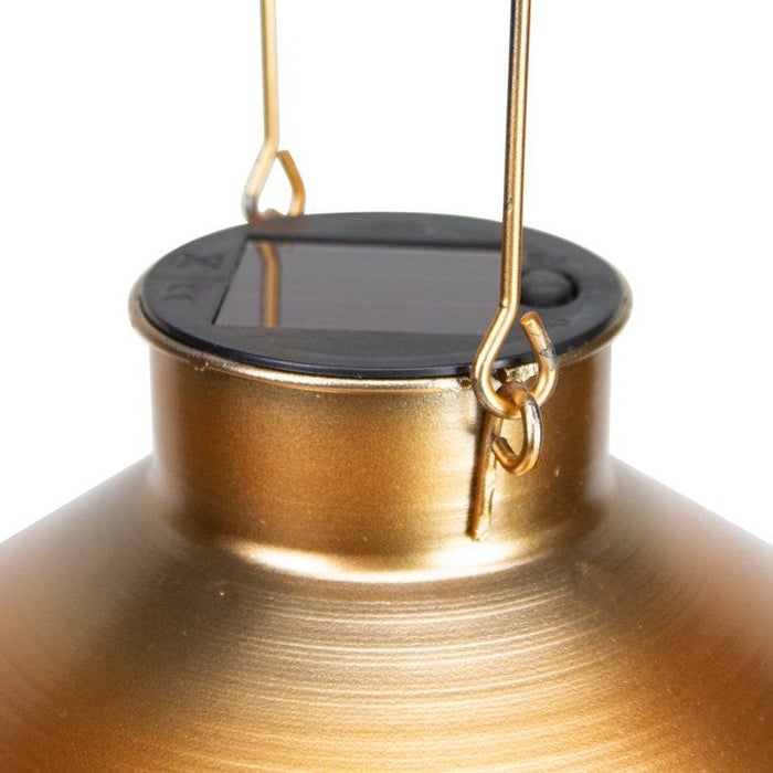 9" Bronze Outdoor Hanging Solar Lantern with Handle