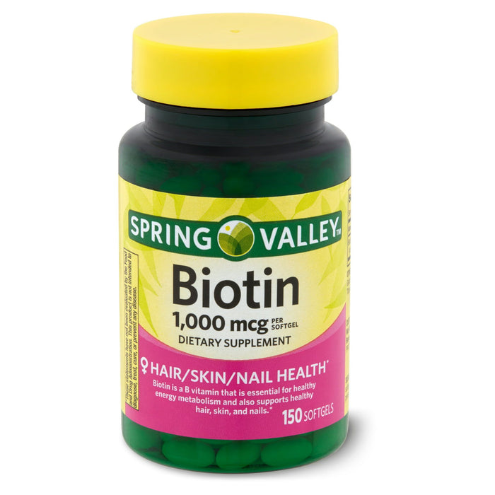 Spring Valley Biotin Softgels; 1000mcg; 150 Count