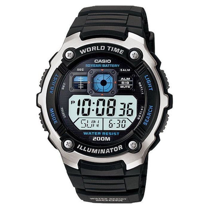 Casio Men's Multi-Functional Digital Black Resin Band Sport Watch AE-2000W-1AVCF