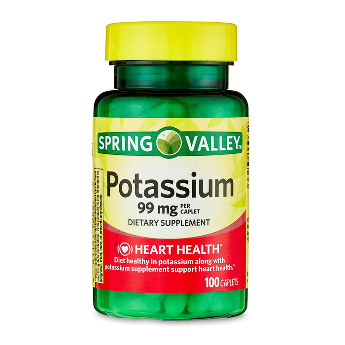 Spring Valley Potassium Caplets Dietary Supplement; 99 mg; 100 Count