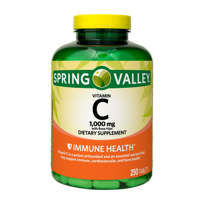 Spring Valley Vitamin C with Rose Hips Tablets Dietary Supplement; 1; 000 mg; 250 Count