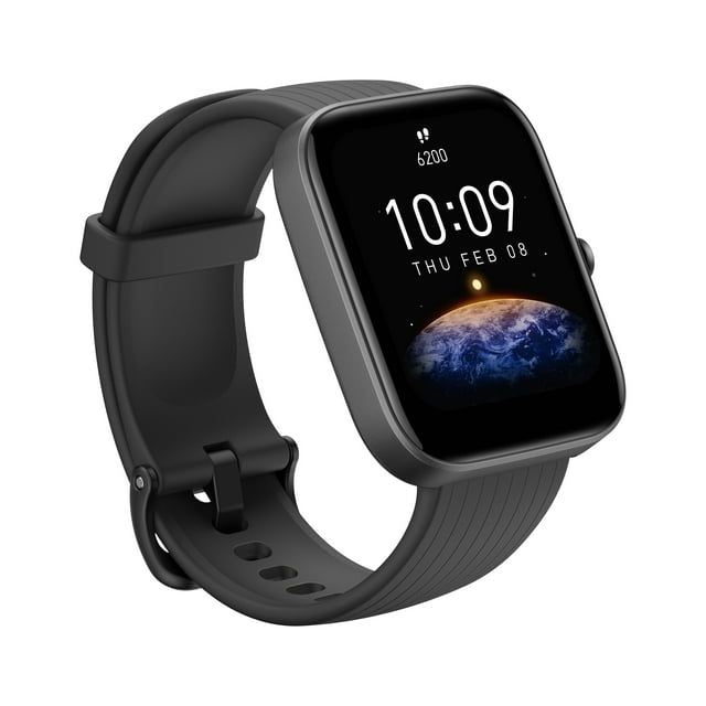 Amazfit Bip 3 Pro Smart Watch: 14-Day Battery Life - Black Silicone watchband