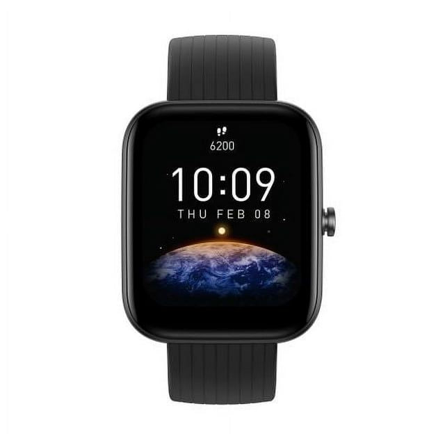 Amazfit Bip 3 Pro Smart Watch: 14-Day Battery Life - Black Silicone watchband