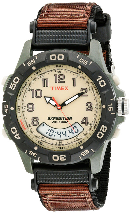 Timex Men's Expedition Combo Watch, Brown Nylon Strap