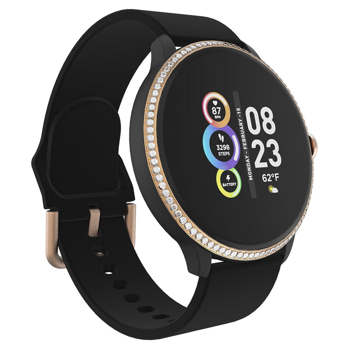 Itech Fusion 2R Unisex Adult Smartwatch w/ Multi-Sport, Black Stoned