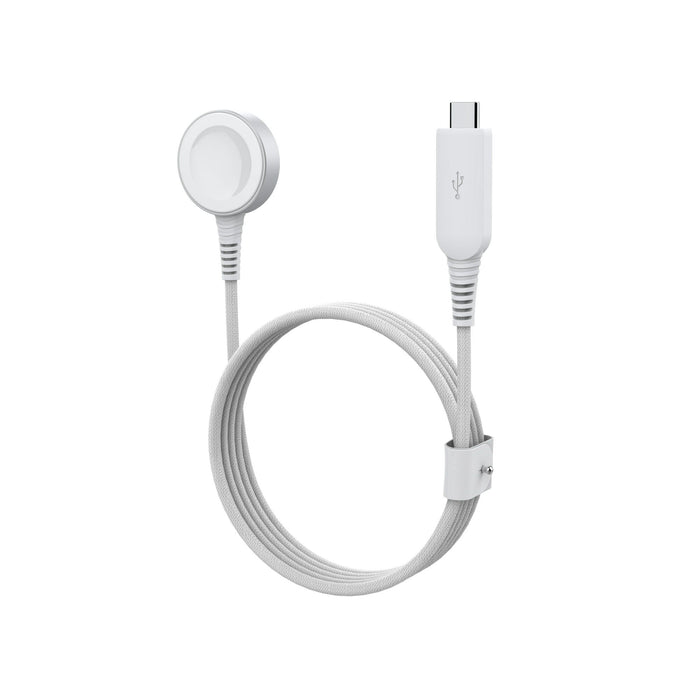 onn. 6FT USB-C Smart Watch Charger for Apple Watch, Compatible for All Apple Watch Series.White