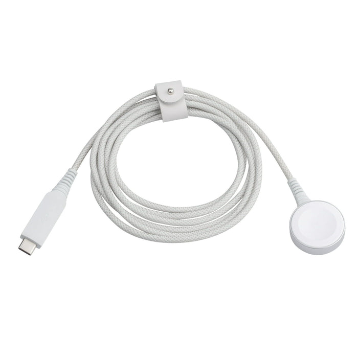 onn. 6FT USB-C Smart Watch Charger for Apple Watch, Compatible for All Apple Watch Series.White