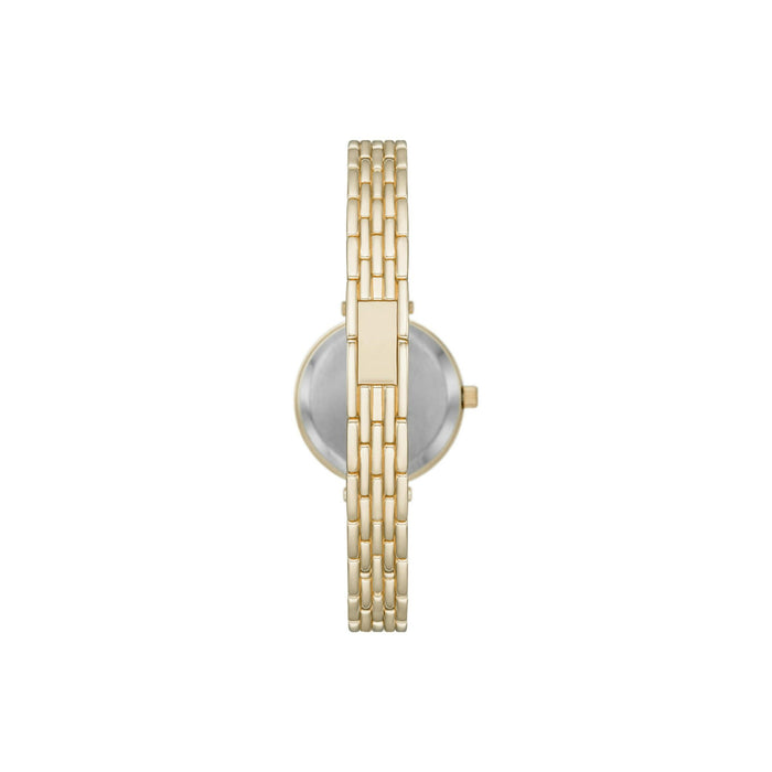 Time & Tru Women's Wristwatch: Gold Tone Bracelet Watch, Black Dial (FMDOTT080)